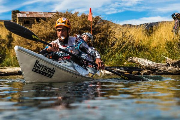 Team Seagate paddling from a checkpoint on the Clutha River 2013 GODZone.